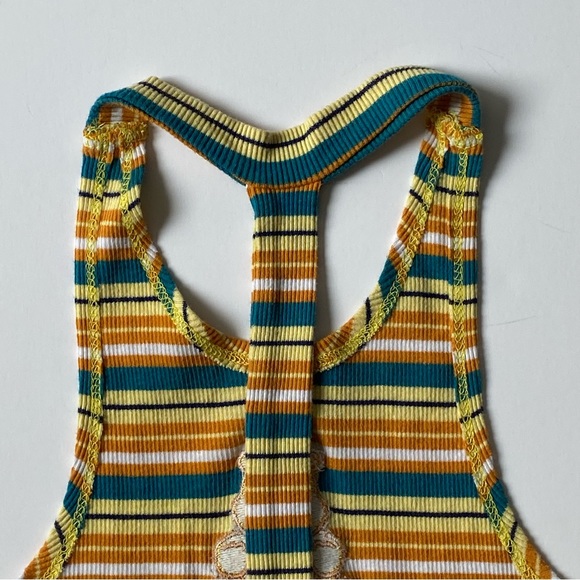 Care Bears Size Small 6 7 Funshine Bear Orange Green Tank Top Stripes Girls EUC - Picture 12 of 16